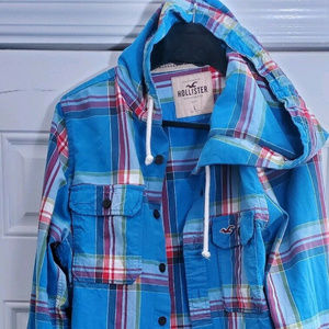 HOLLISTER Large Hoodie Shirt Plaid